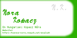 nora kopacz business card